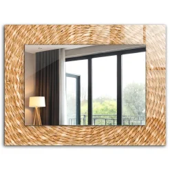 Miroir Mural Tulup 80x60 cm Acacia Grand Miroir Pour Chambre