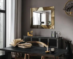Miroir Mural Tulup 80x60 cm Formes Géométriques Grand Miroir Pour Chambre