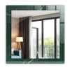 Miroir Mural Tulup 60x60 cm Feuilles Vertes Dorées Pour Chambre