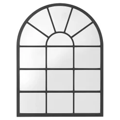 Miroir mural Villalago forme fenêtre arrondie 80 x 60 cm en.casa