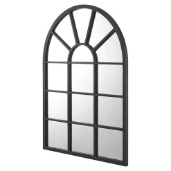 Miroir mural Villalago forme fenêtre arrondie 80 x 60 cm en.casa