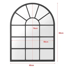 Miroir mural Villalago forme fenêtre arrondie 80 x 60 cm en.casa