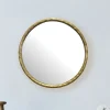 Miroir Murale Métal 60 cm Miroir Mur Couloir Grand Doré Rond Cadre FineBuy