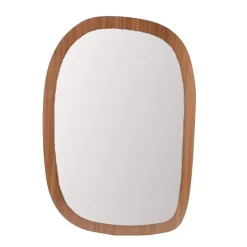 Miroir organique contour bois 45x65cm