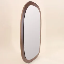 Miroir organique contour bois 45x65cm
