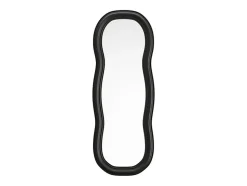 Miroir organique en bois de paulownia - L. 60 x H. 160 cm - Noir - TAYLI