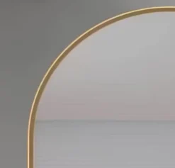 Miroir ovale avec cadre en métal doré H.80 x l.40 cm, Ornami Elvie