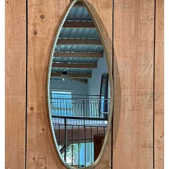 Miroir ovale en aluminium doré 47x4x119cm