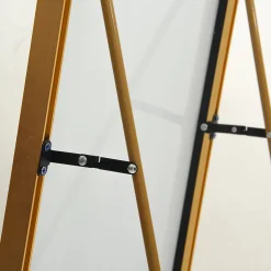 Miroir Pleine Longueur, 140 X 40 Cm, Haute Définition, Avec Support, Convient Pour Le Salon, Dorée