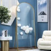 Miroir pleine longueur Arqué 180x80 cm, Grand Miroir Sur Pied, sur pied ou mural, cadre aluminium doré, Doré