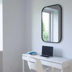 Miroir rectangulaire rebord caoutchouc 61x91 cm Hub