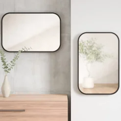 Miroir rectangulaire rebord caoutchouc 61x91 cm Hub