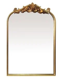 Miroir rectangulaire style vintage effet brillant doré L.60 x H.90 x ep.10 cm