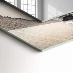 Miroir Rectangulaire Tulup 80x60 cm Art Abstrait Bleu Miroir Élégant Pour Dressing Pose Horizontale Ou Verticale