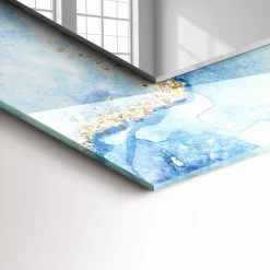 Miroir Rectangulaire Tulup 80x60 cm Motif Abstrait En Marbre Miroir Élégant Pour Dressing Pose Horizontale Ou Verticale