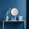 Miroir rond à lanière Ø50 x ep.3 cm noir