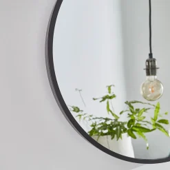 Miroir rond à lanière Ø50 x ep.3 cm noir