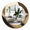 Miroir Rond Cadre Verre Imprimé Wallfluent fi70 cm Abstraction Moderne Fonctionnel Modèle Tendance Design Glamour