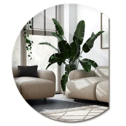 Miroir Rond Coupé Wallfluent 63 x 70 cm Miroir Pour Dressing Minimaliste