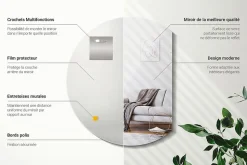 Miroir Rond Coupé Wallfluent 63 x 70 cm Miroir Pour Dressing Minimaliste