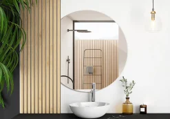 Miroir Rond Coupé Wallfluent 63 x 70 cm Miroir Pour Dressing Minimaliste