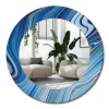 Miroir Rond Décoratif Cadre Imprimé Wallfluent fi50 cm Rivière De Marbre Tendance Intemporelle Chambre Salon