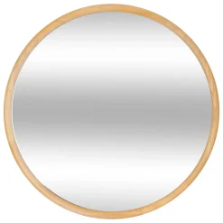 Miroir rond en bois - Diam 55 cm - Marron