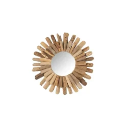 Miroir rond en bois flotté 52x52cm