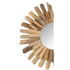 Miroir rond en bois flotté 52x52cm