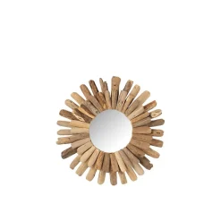 Miroir rond en bois flotté 52x52cm