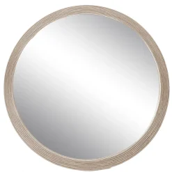 Miroir rond en rotin beige Ø40cm Ornami Promo