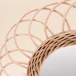 Miroir rond en rotin 30cm, Mahé
