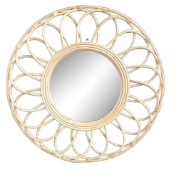 Miroir rond en rotin naturel Ø56 cm Deko & co
