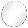 Miroir rond simple diamètre 120 cadre métal noir structure métal