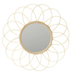 Miroir Rosace en rotin - Diam 56 cm