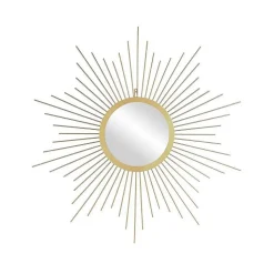Miroir soleil en métal doré 66 cm