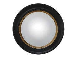 Miroir sorcière en bois de paulownia - D. 66 cm - Noir et doré effet laiton - FRANKLIN