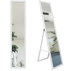Miroir sur pied BD art pour dressing style scandinave 155x35,8 cm blanc 1 pc