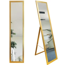 Miroir sur pied BD Art pour dressing style scandinave 155x35,8 cm couleur doré 1 pièce