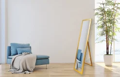 Miroir sur pied BD Art pour dressing style scandinave 155x35,8 cm couleur doré 1 pièce