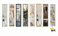 Miroir sur pied BD Art pour dressing style scandinave 155x35,8 cm couleur doré 1 pièce