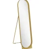 Miroir sur pied design métal doré dim. 40 x 160 cm autoportant ou à adosser