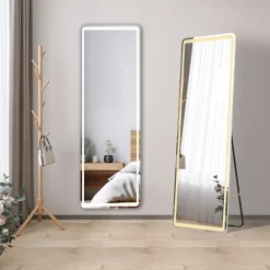 Miroir sur pied LED 40 x 160 cm (L x H), gradation infinie + 3 couleurs + fonction mémoire miroir pleine longueur, AICA SANITAIRE
