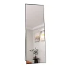 Miroir sur Pied 150x40 cm, Cadre Aluminium Noir, Miroir Mural Moderne à Poser ou Suspendre