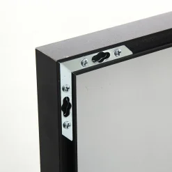 Miroir sur Pied 140x40 cm, Cadre Aluminium Noir, Miroir Mural Moderne à Poser ou Suspendre