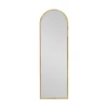 Miroir Zaniah, Verre miroité, Objet d'ameublement mural, Décoration avec miroir, 50x2h160 cm, Chêne