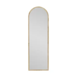 Miroir Zaniah, Verre miroité, Objet d'ameublement mural, Décoration avec miroir, 50x2h160 cm, Chêne