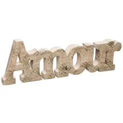 Mot déco Amour - manguier - 30x10 - 2 cm - Atmosphera