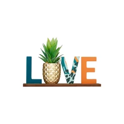Mot déco LOVE ananas doré à poser