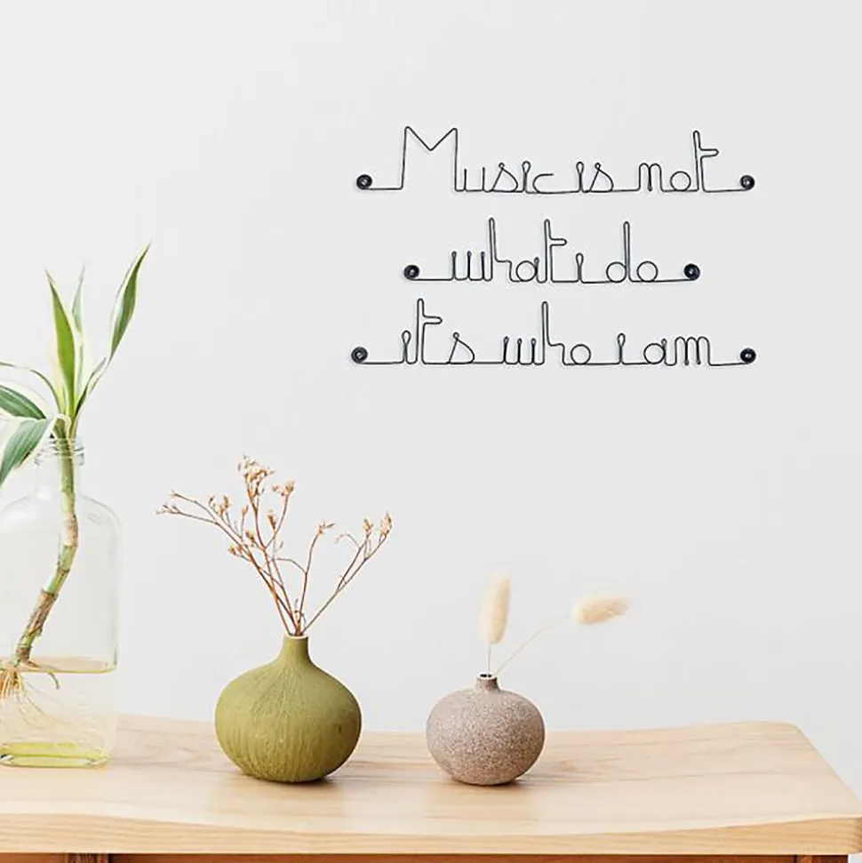 Music is not what I do it's who I am - Sculpture fil de fer 50-60 cm - Bijoux de mur